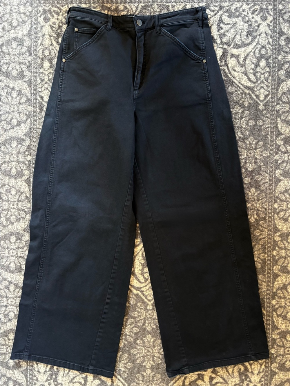 Pilcro Anthropologie Jeans Wide Leg High Rise Black Women's Medium Stretch